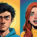 Comparing Art Styles**

Prompt: "A split-screen illustration. On the left, Ttolttori as a traditionally drawn comic book character with softer colors and detailed line work. On the right, Ttolttori as a brightly colored, dynamic animated character with exaggerated expressions, highlighting the contrast in artistic styles."

**