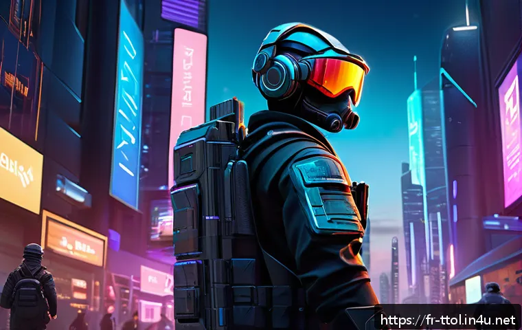 똘똘이 기반 게임 리뷰 - A futuristic gaming environment blending augmented reality and fantasy elements: a player wearing li...